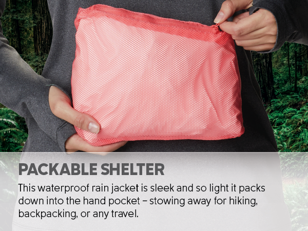Small and lightweight, packable jacket