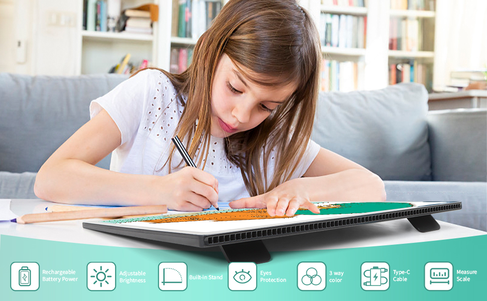 A3 Light Box for Drawing Portable Battery Powered Light Pad, 3