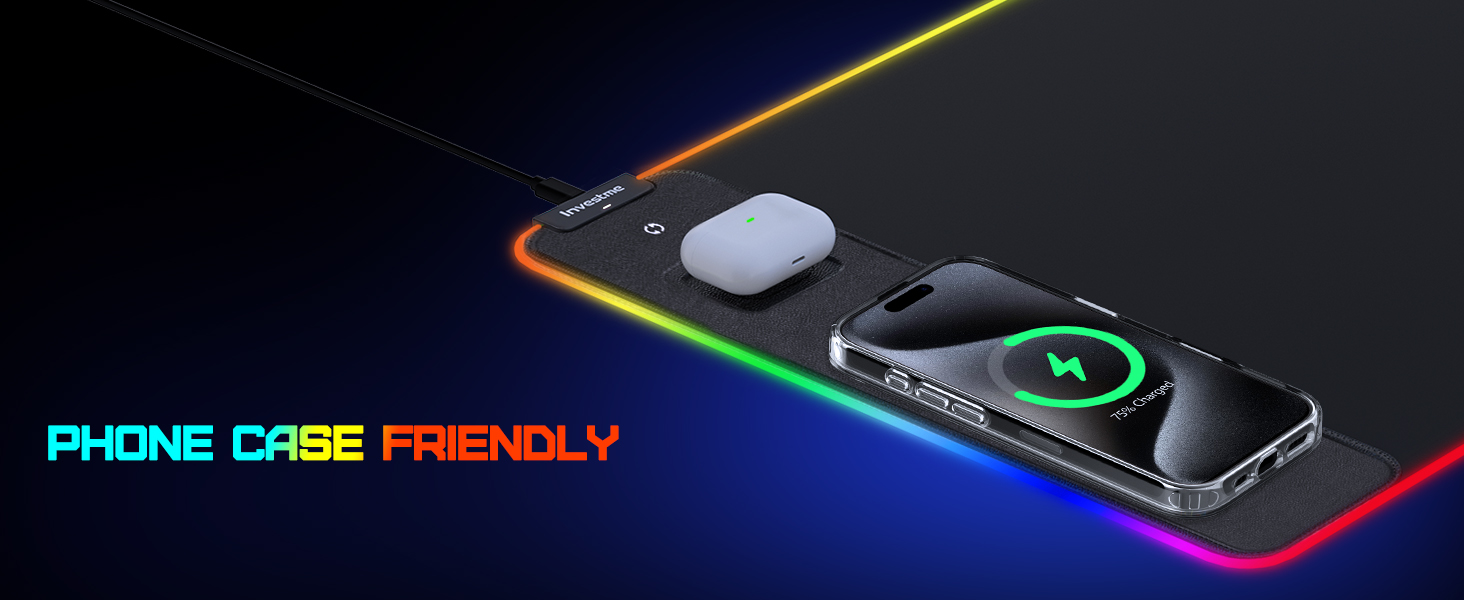 mouse pad with phone charger