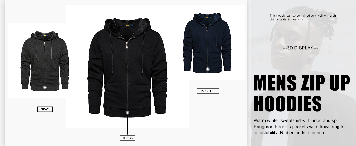 zip up hoodie fleece mens