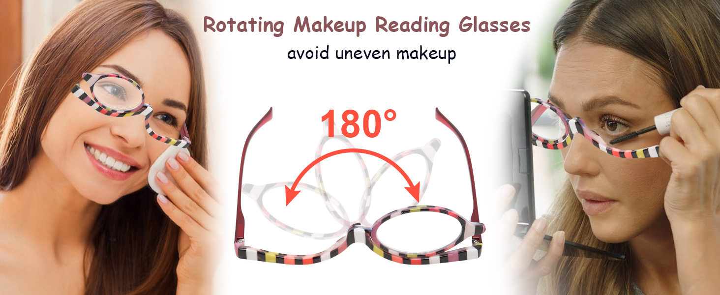 make up glasses flip down