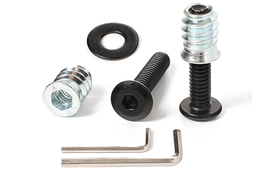 30 Sets 1/420 Furniture Threaded Insert and Bolt for Wood, 1/4 Screw