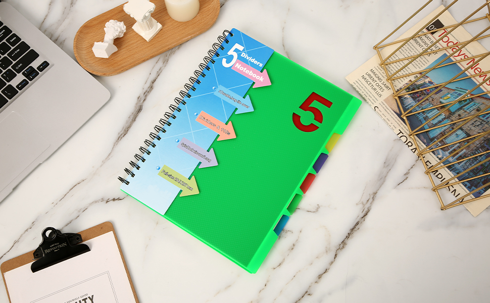 Amazon.com : CAGIE Spiral Notebook 8.5 x 11 with Dividers 5