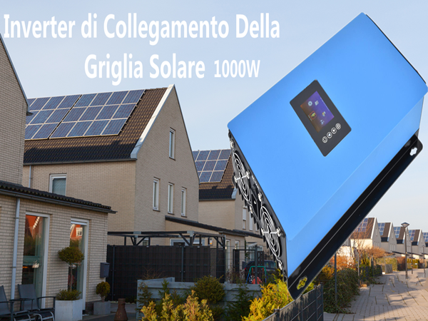 Inverter Solare Grid Tie 1000W Con Display LCD E Spina UE - Per Impianti Fotovoltaici Domestici
