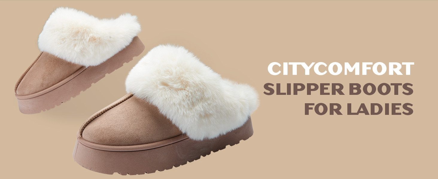 CityComfort Sherpa Lined Slippers for Women Teenagers, Fluffy Slip-On House Shoes with Non Slip Sole - Gifts for Her 8 CityComfort Sherpa Lined Slippers for Women Teenagers