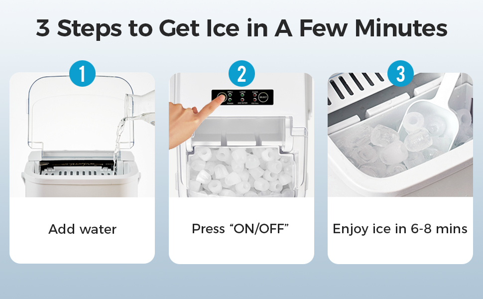 XDS Portable Ice Maker for Countertop, Selfcleaning Ice Maker, Make 27