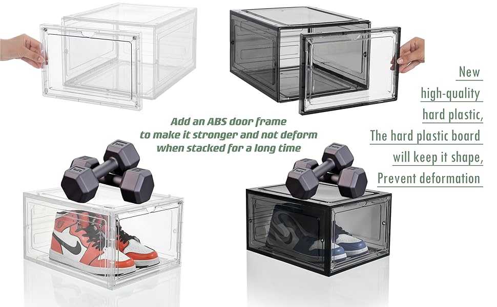 ZLLZUU Upgrade 8 Pack XLarge Shoe Storage Boxes with Clear Doors Stackable