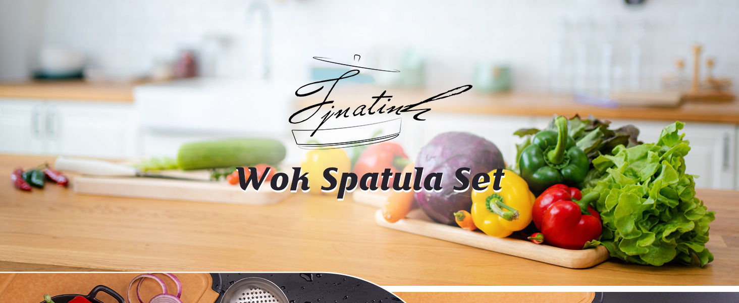 wok spatula ladle skimmer set