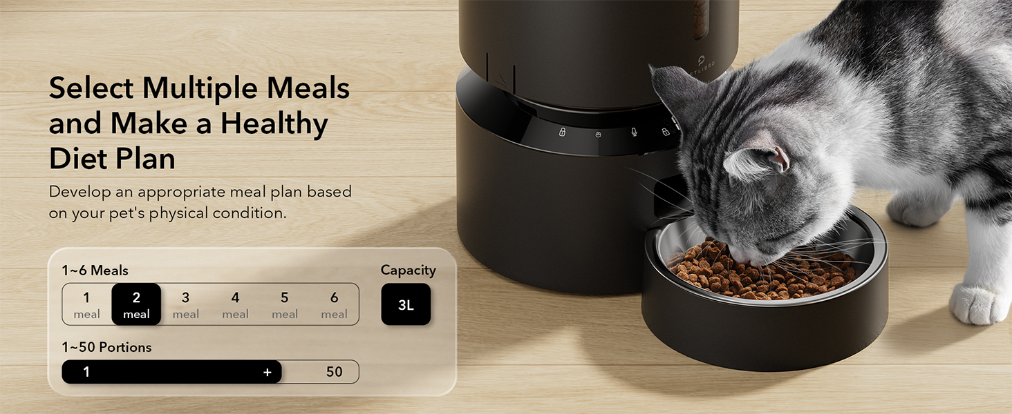 PETLIBRO Automatic Cat Feeder, Microchip Cat Feeder with Stainless