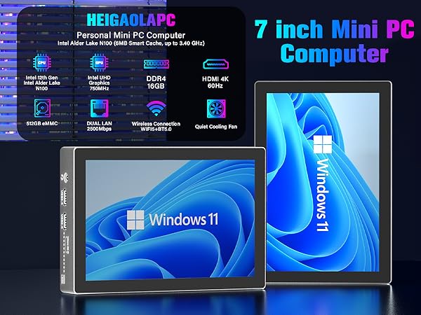 Amazon.com: HEIGAOLA Mini PC 12th Gen N100 Windows 11 Pro 7
