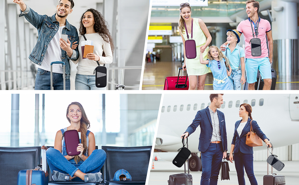 BKNOOU Passport Holder Family Rfid Blocking Travel