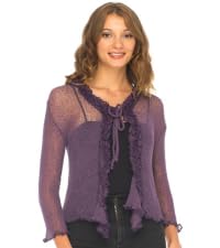 SHU-SHI Sheer Cardigans For Women Summer Knit Shrug