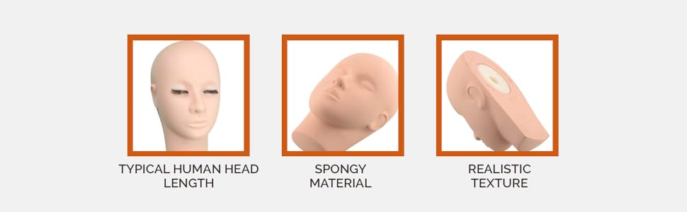 D-DIVINE MakeUp Face Mannequin Dummy Head Reusable for Makeup Practice Model Massage Dummy SPN-FOR1