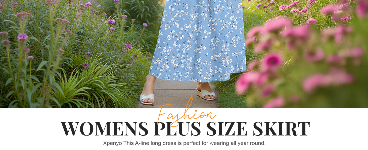 Womens Casual Plus Size Maxi Skirts