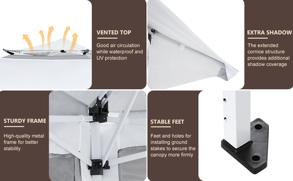 ECOTOUGE 12x12 ft Pop Up Canopy Tent, Instant Shelter