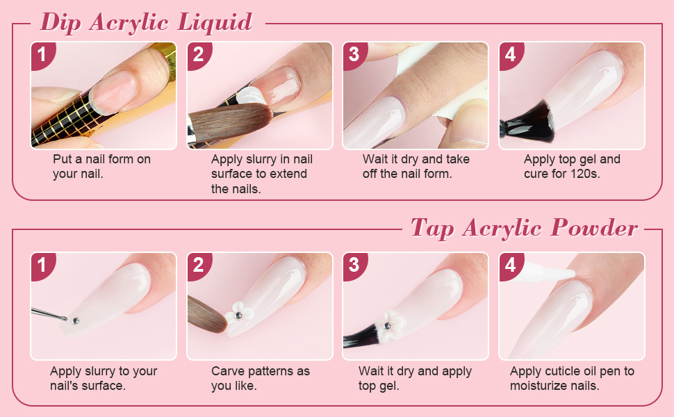 Saviland Acrylic Nail Kit Acrylic Powder Acrylic Liquid Nail Brushes