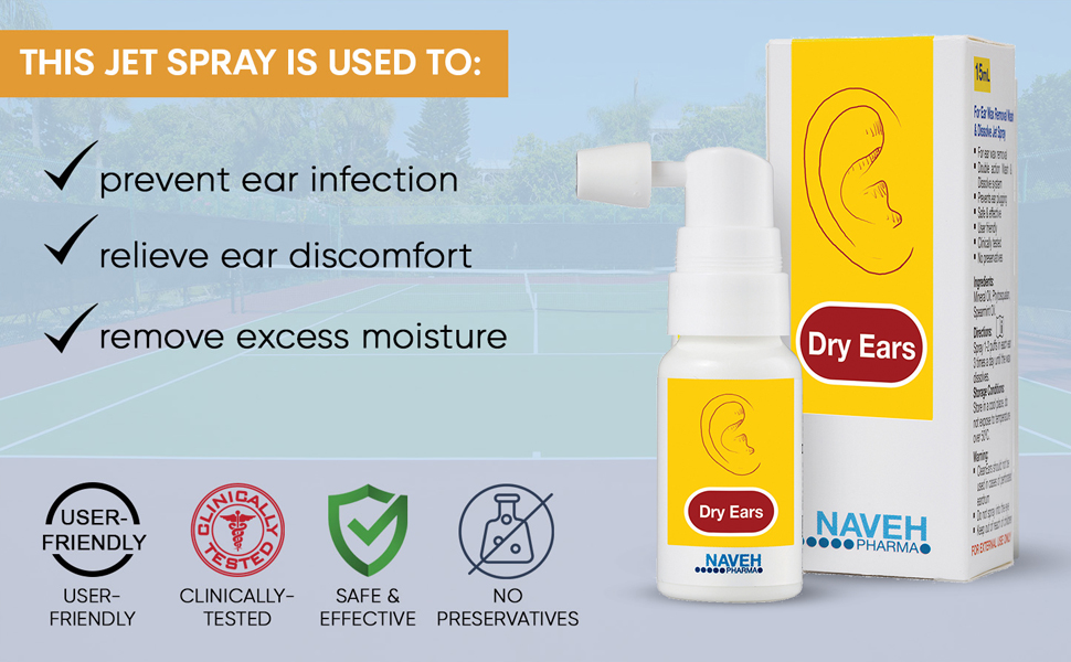 This jet spray is used to prevent ear infection, relive ear discomfort, and remove excess moisture
