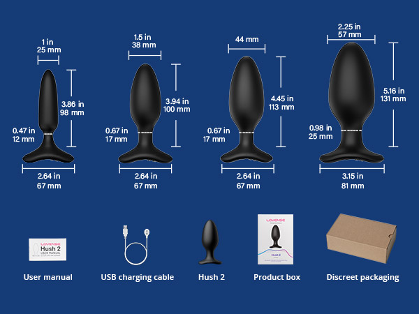 LOVENSE Hush 2 Anal Sex Toy for Men 1.75inch, Big Bluetooth Vibrating Butt  Plug, Remote Control Anal Plug for Beginners and Advanced Players, Anus  Stimulation G Spot Vibrator Sex Toys for Women