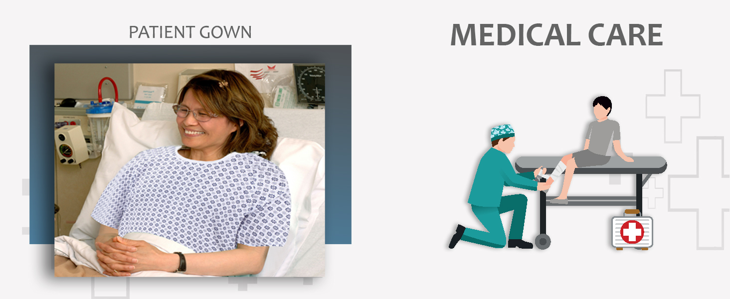 2 Pack Hospital Gowns for Women/Men Medical Patient