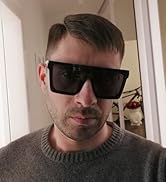 FEISEDY Oversized Flat Top Sunglasses Square Aviator Shades Thick Frame Man Woman B4021