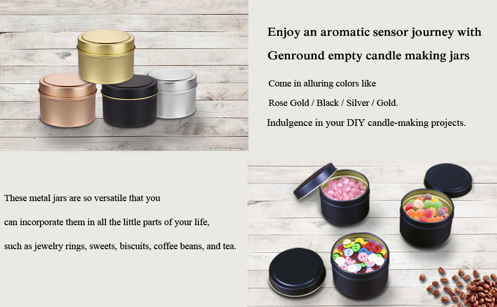 Genround DIY Candle Tins, 24pcs Candle Tins with Lids Bulk