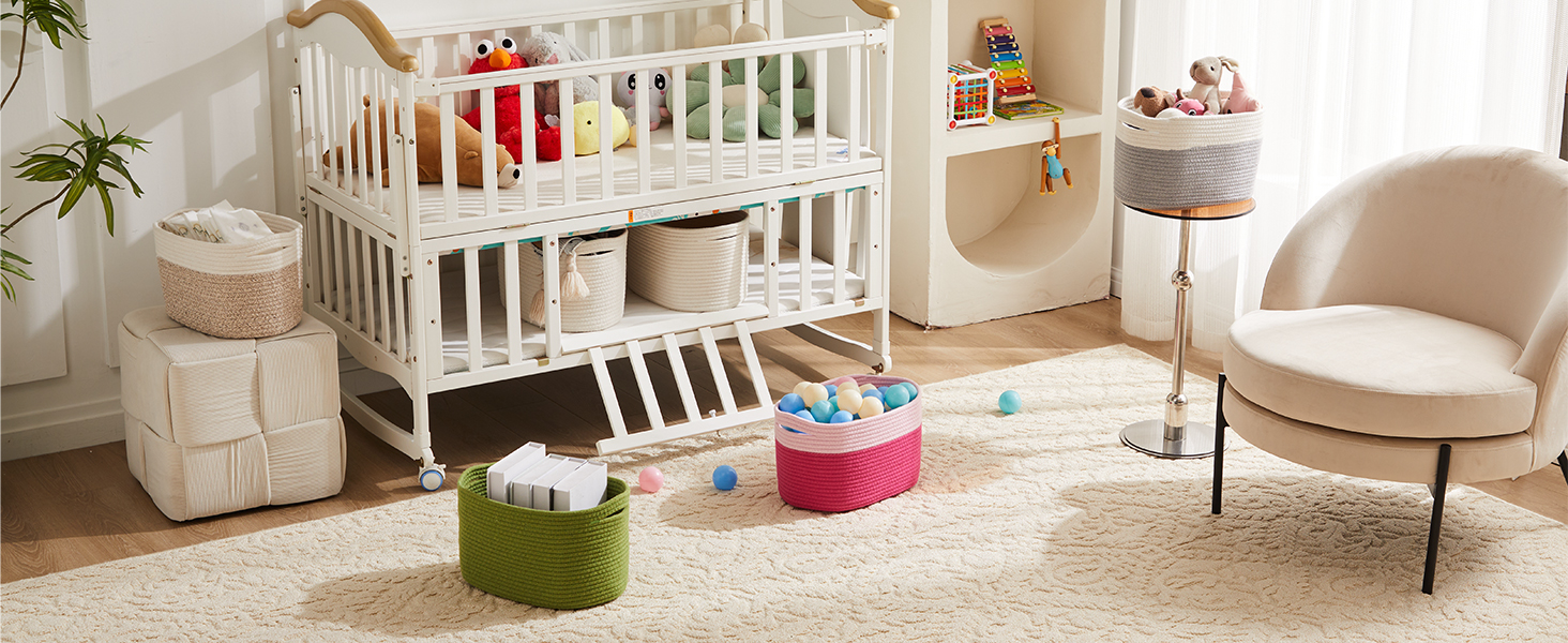 KALLAX Storage Basket for Organizing, Cotton Rope Baskets