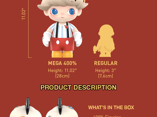 Amazon.com: POP MART MEGA JUST DIMOO 400% Mickey Mouse 11.02