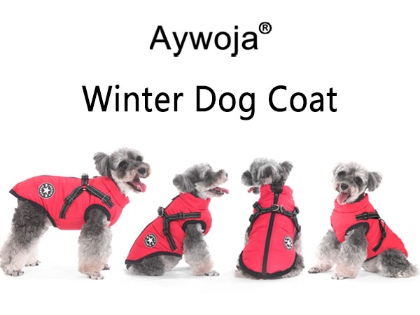 Aywoja Dog Coat with Harness - Waterproof Winter Warm Dog