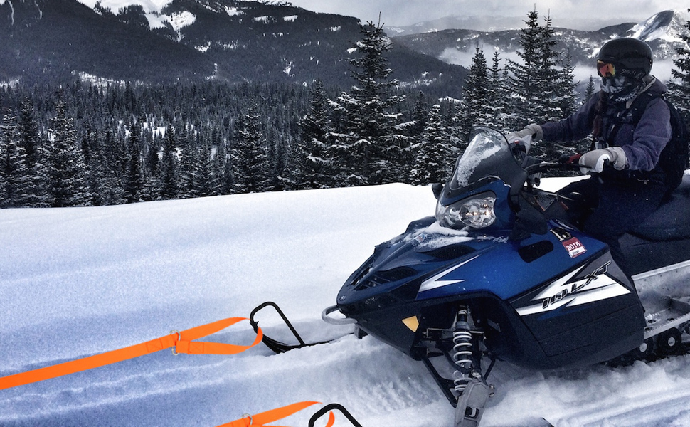 COAOD Snowmobile Tow Strap, Reinforced Tow Rope with Two Metal Hooks