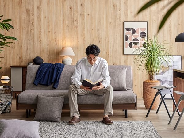 未開封で未使用のブラウン基調の素敵なベッドです。 Amazon｜【オンライン限定】 大川家具 モーブル 日本製 ソファ