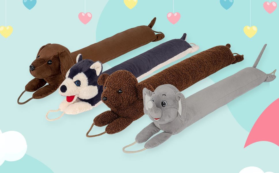 Draft Stoppers Dog for Door Bottom 36 inch, Cute Dog Draft