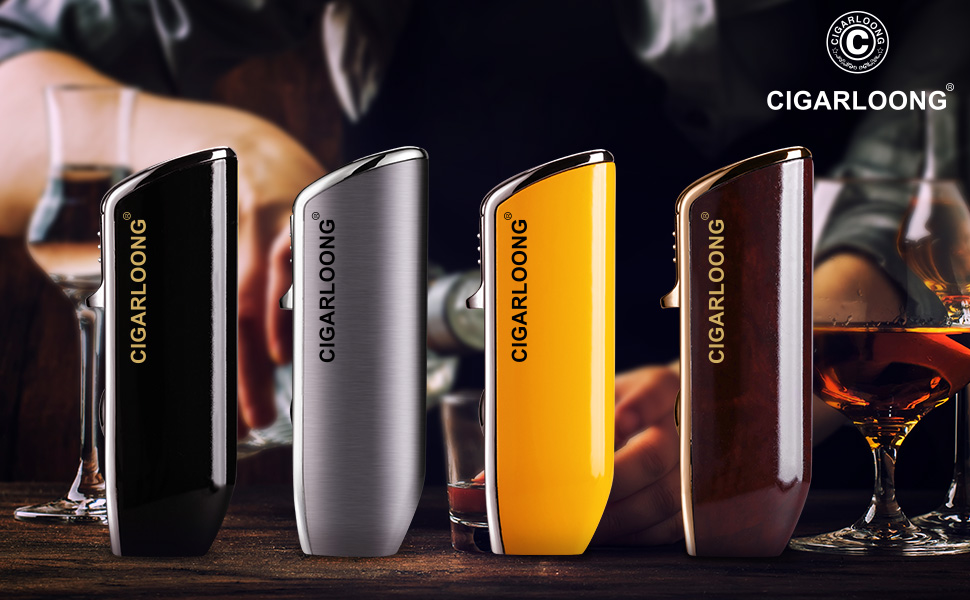 CIGARLOONG Cigar Lighter Alloy 3 Torch Flame Refillable Metal Cigarette