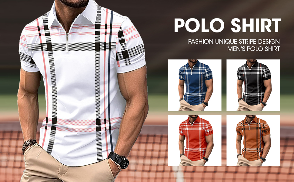 ROOMLINE S ArmyGreen Checkered Stripes Men's Polo Shirts