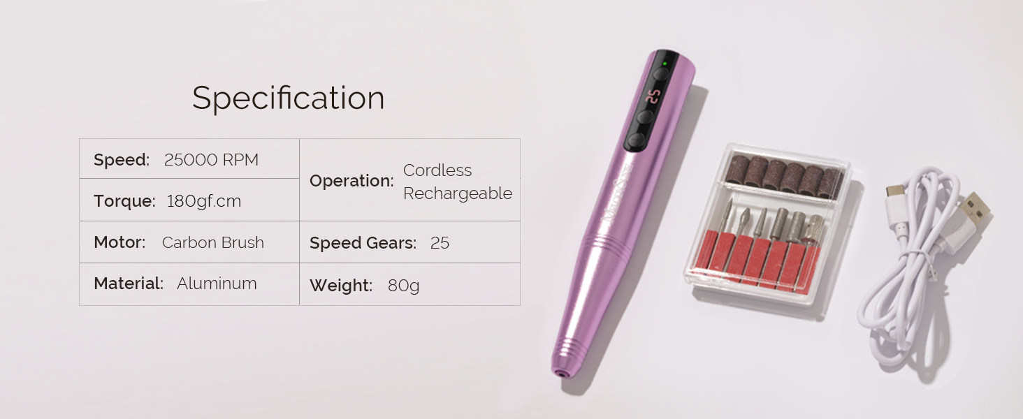 MelodySusie Cordless Electric Nail Drill