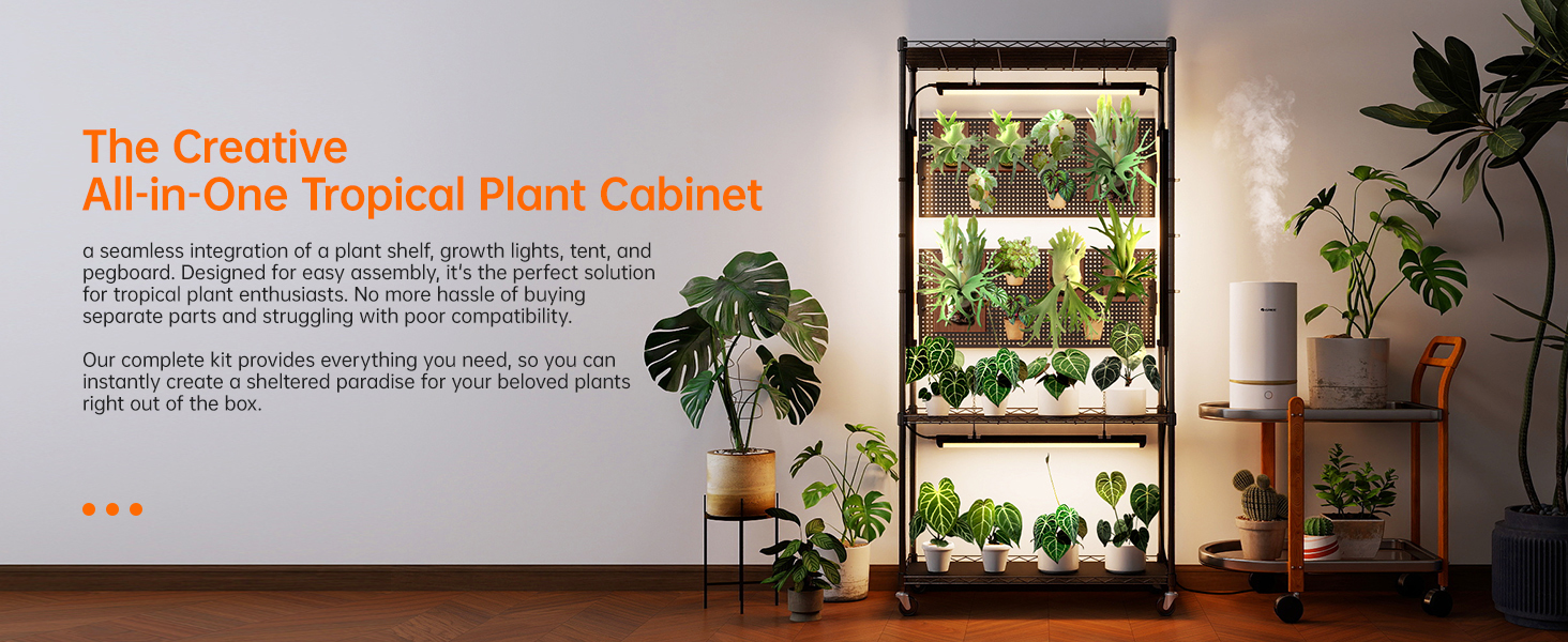 plant stand with grow lights for indoor plants