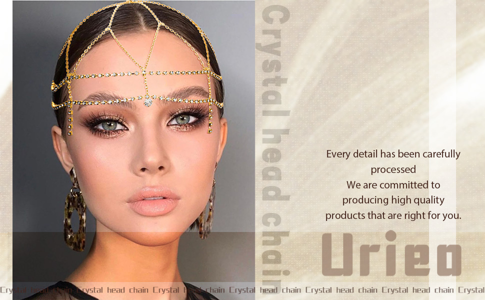 Rhinestone Cap Headpiece Gold Crystal Flapper Head Chain Tassel Gatsby 