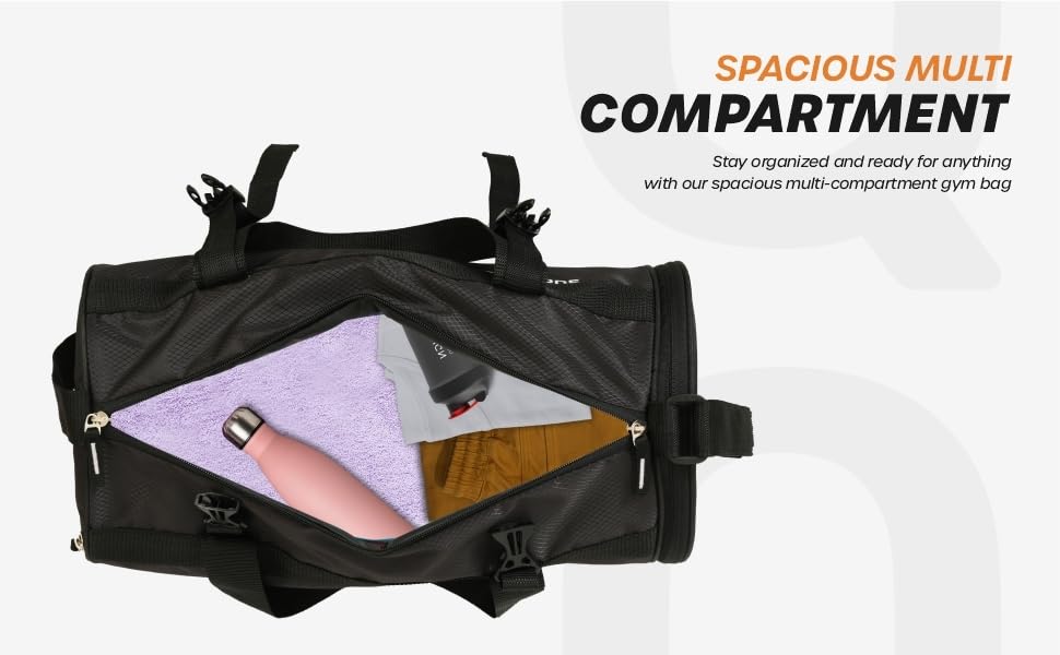 Gym Bag for Men Durable Handle Adjustable Strap Black Gym Bag for Men