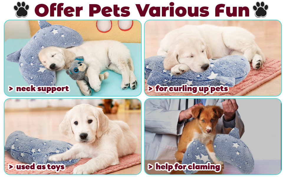 POMESEA Pillow for Dogs, Dog Neck Pillow Soft Fluffy Pet