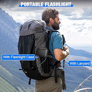 portable torch with case and lanyard