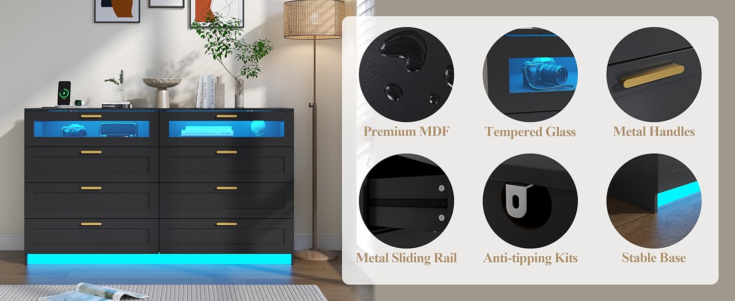 8 drawer dresser