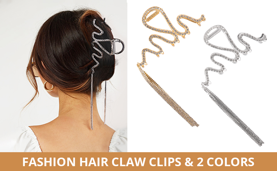 rhinestone hair claw clips for women