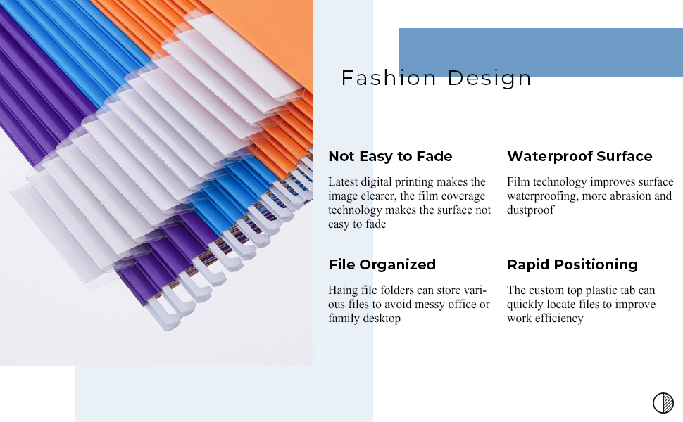 Y YOMA 25 Pack Colored Hanging File Folder Letter Size