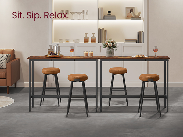 Amazon.com: VASAGLE Bar Table, Narrow Long Kitchen Dining