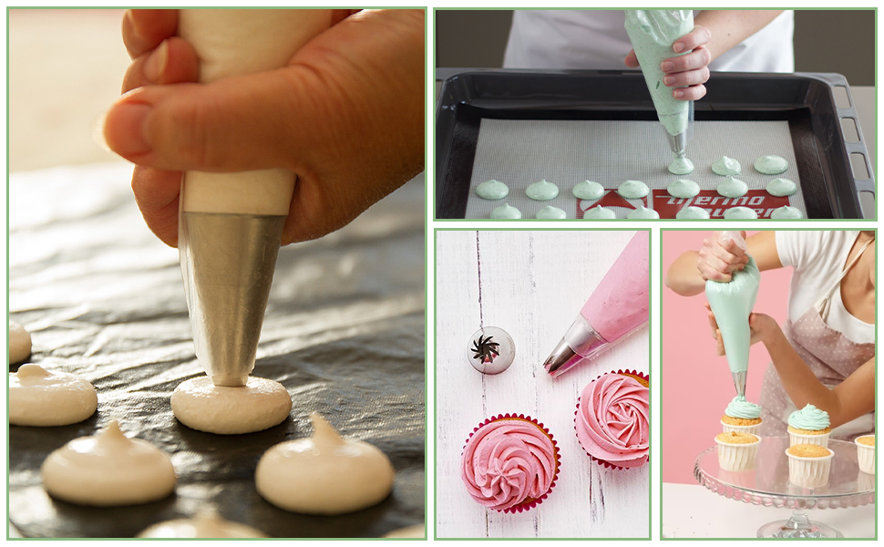 6 Stück Spritztüllen, Edelstahl, Spritztüllen aus Edelstahl, große ...