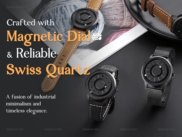 Amazon.com: EUTOUR Mens Magnetic Watches 40mm Black Analog
