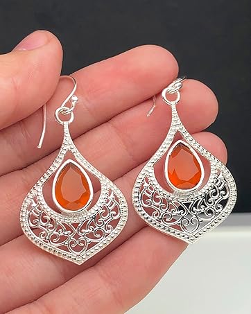 Orange Carnelian Earrings