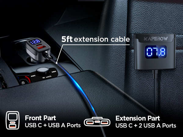 Amazon.com: kapebow 78W Fast Charging USB C Car Charger, 5