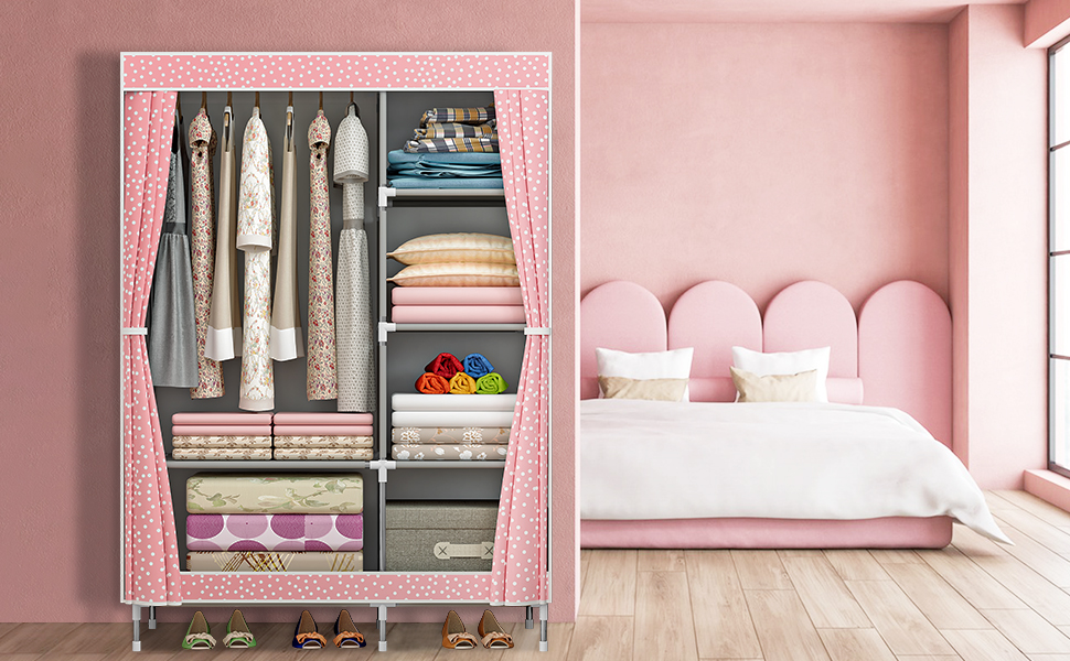 Wardrobe Portable Closet Clothes Storage Organizer with