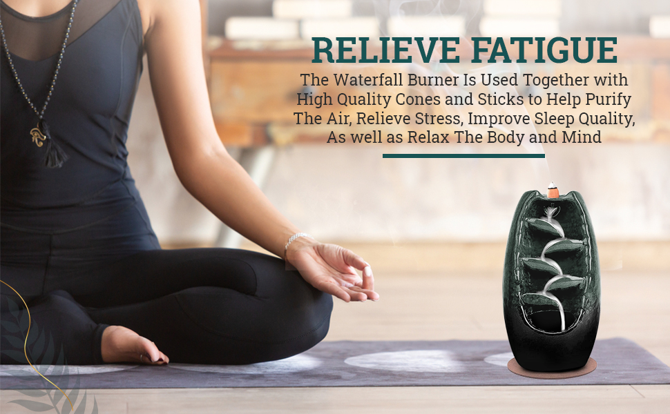 Anbar Backflow Incense Burner with 120 Cones, 30 Sticks, Tongs, and