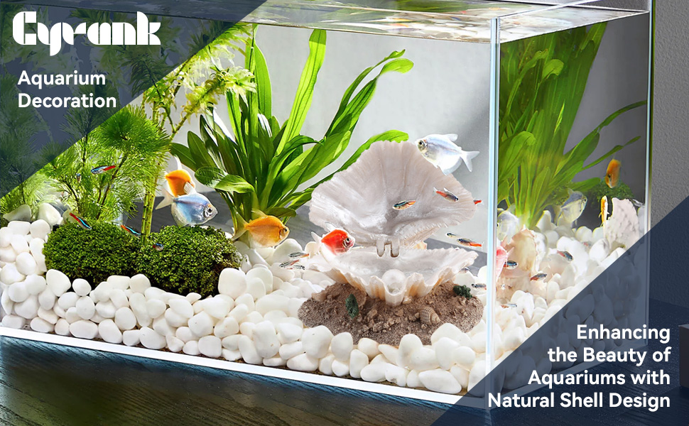 Aquarium Decoration Fish Tank Simulation Resin Shell Pearl Bubbler Decor